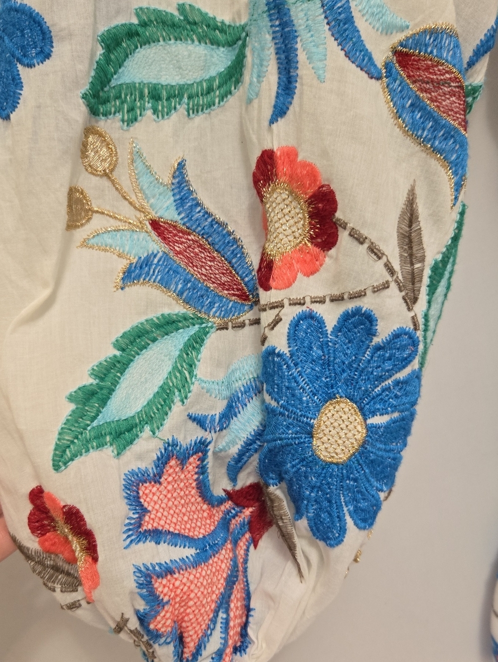 Oliphant Embroidered Long Sleeve Flirty Mini Dress in Monet Size S Boho Festival - Picture 9 of 16